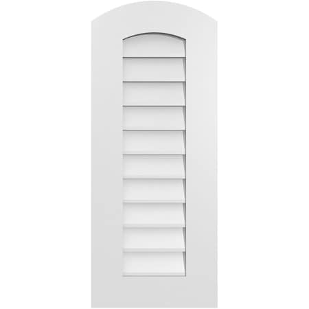 Ekena Millwork Arch Top Surface Mount PVC Gable Vent: Functional, w/ 3-1/2"W x 1"P Standard Frame, 14"W x 34"H GVPAR14X3401SF